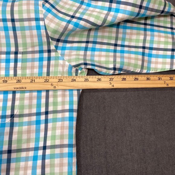 Peter Millar Crown Ease Mens L Long-Sleeve Plaid Button-Down Shirt 100% Cotton - Picture 12 of 12